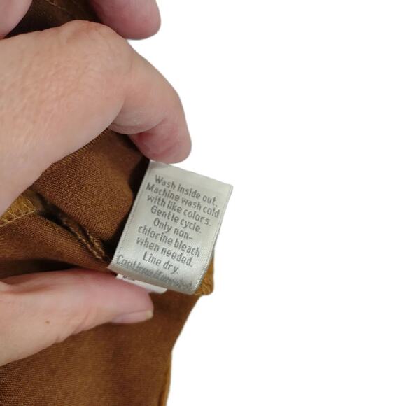 Lauren Conrad Sz 2 Lace-Up Tie Front Tan Faux Suede Mini Skirt Pockets Peasant - Picture 8 of 8